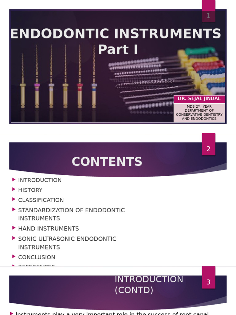 Endodontic Instruments Seminar | PDF | Sound