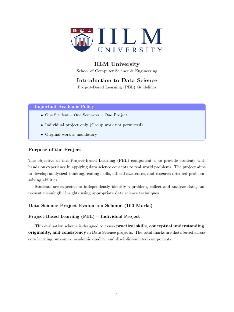 Data Science Project Evaluation Scheme | PDF | Evaluation | Data Science