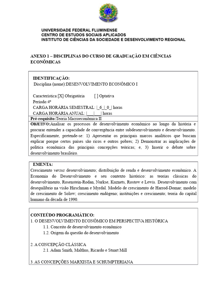 Ementa Uff - Bem Simples | PDF | Economia | Crescimento econômico
