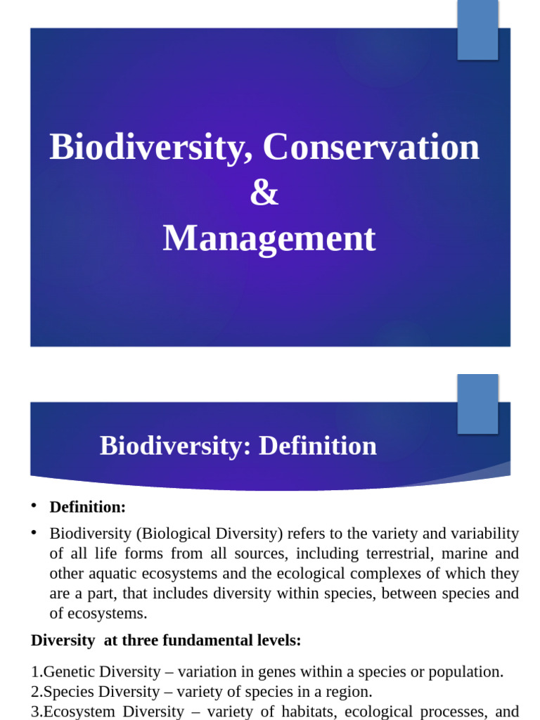 Biodiversity, Conservation & Management | PDF | Ecology | Biodiversity
