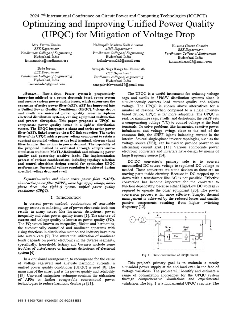 Optimizing and Improving Unified Power Quality | PDF | Power Inverter ...