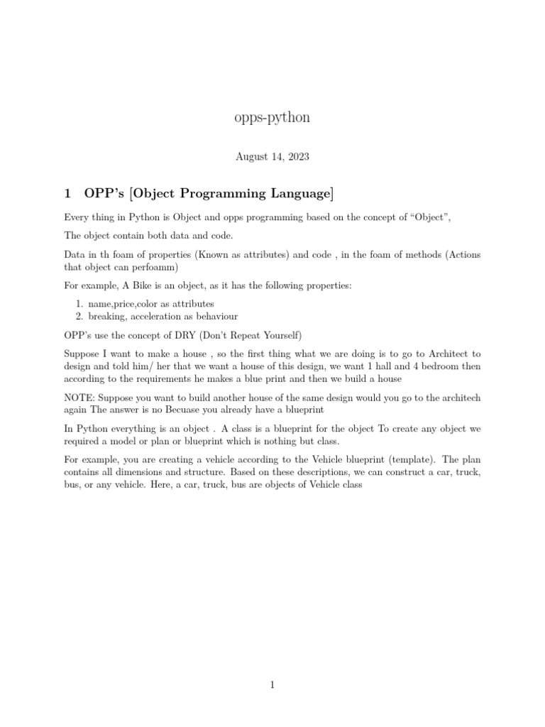 Python_OPP_S_1692017387 | PDF | Class (Computer Programming) | Programming