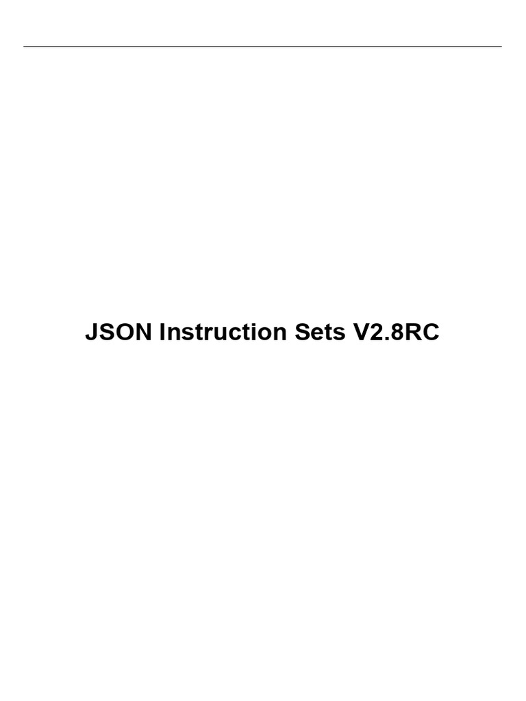 JSON Instruction Sets V2.8RC | PDF | User Interface | Port (Computer ...