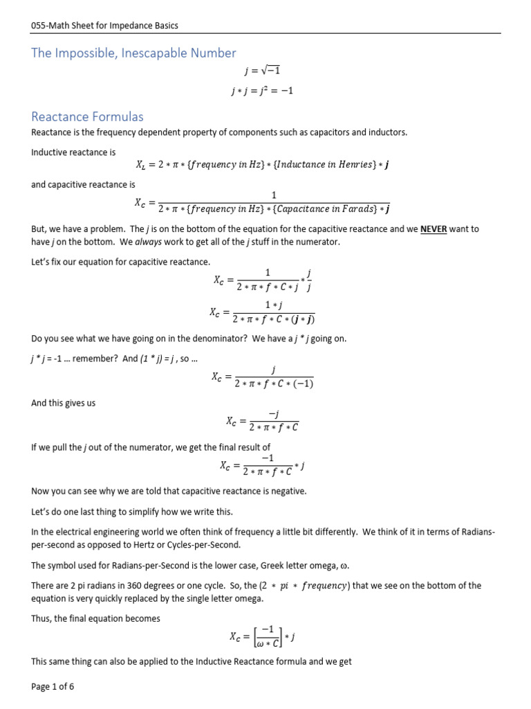 Impedance Basics 1 | PDF | Electrical Impedance | Cartesian Coordinate ...