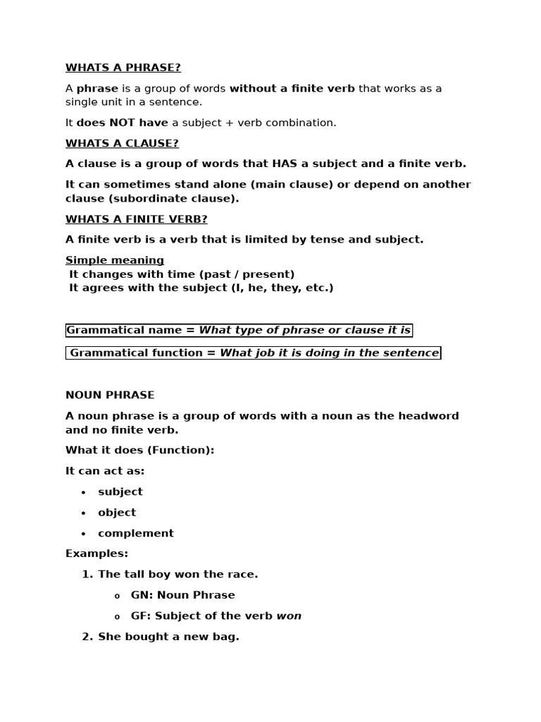 Grammatical Name and Function | PDF | Verb | Subject (Grammar)