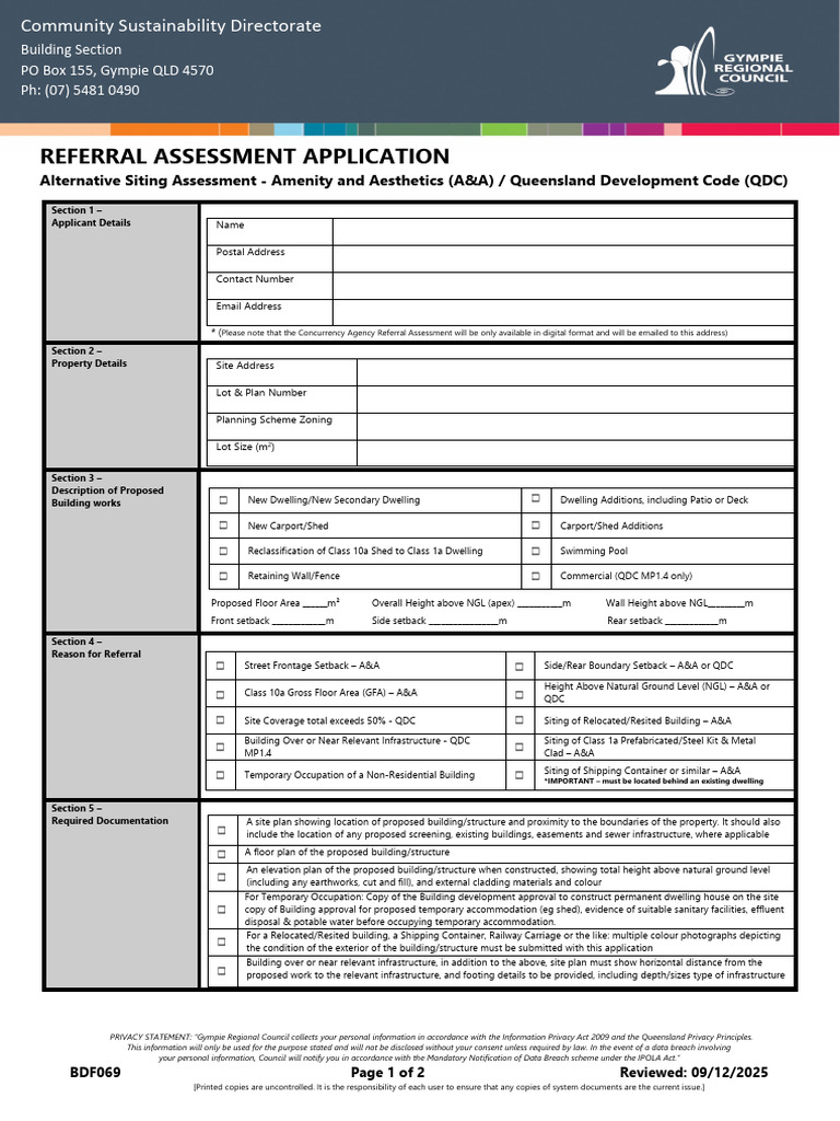 Referral Assessment Application Form | PDF | Building
