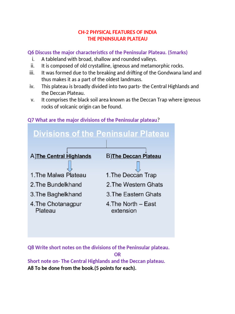 CH 2 Peninsular Plateau 1 | PDF