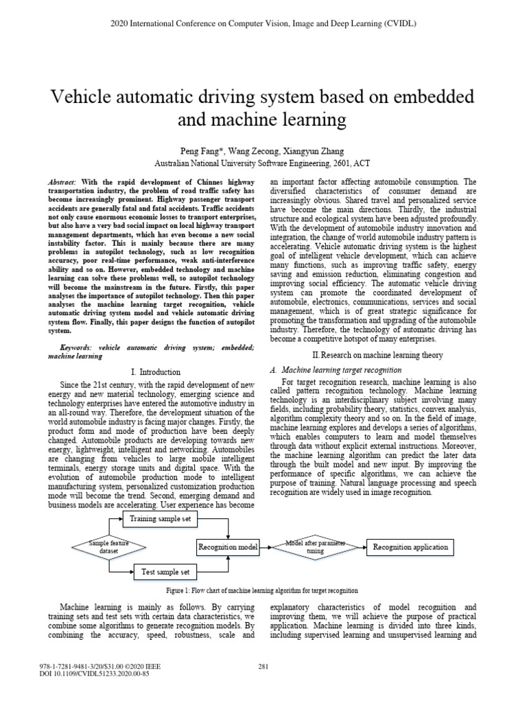 Vehicle Automatic Driving System Based On Embedded and Machine Learning ...