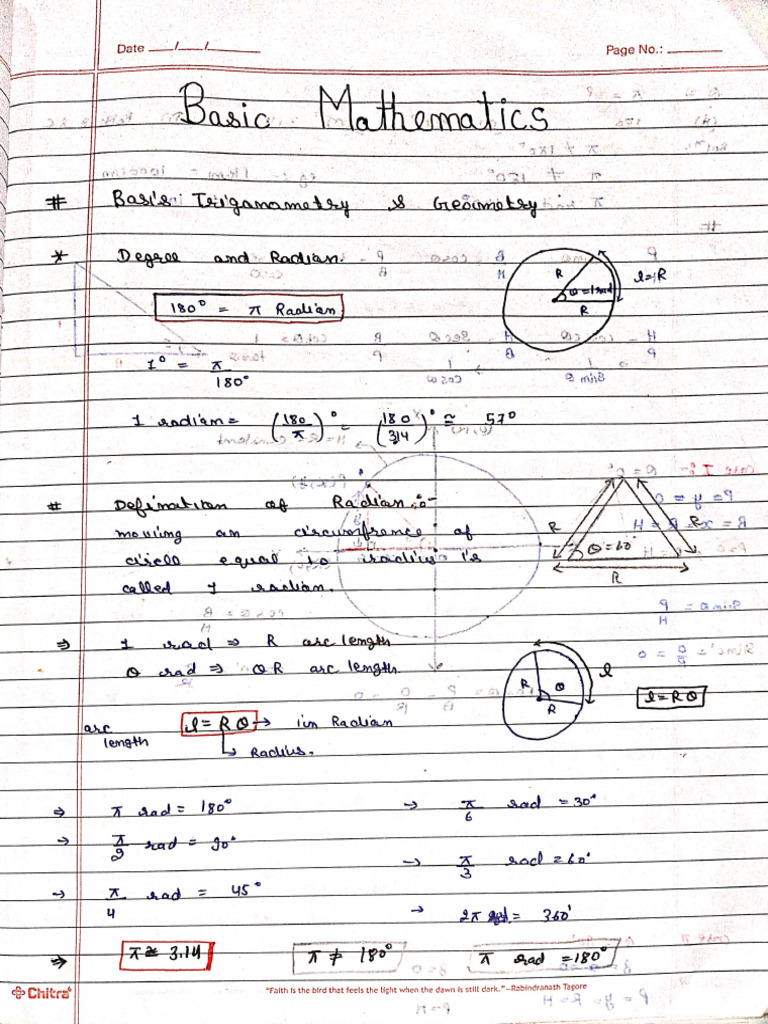 Basic Math Hand Made Notes | PDF