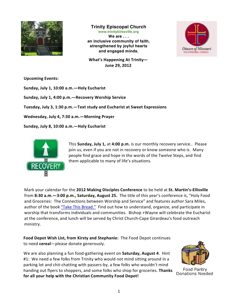 Trinity Episcopal Church Search Update | PDF | Christian Behaviour And ...