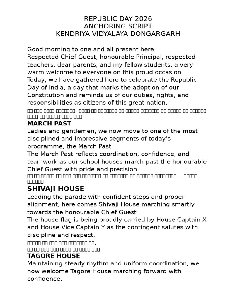 Anchoring Script 26 January 2026 | PDF
