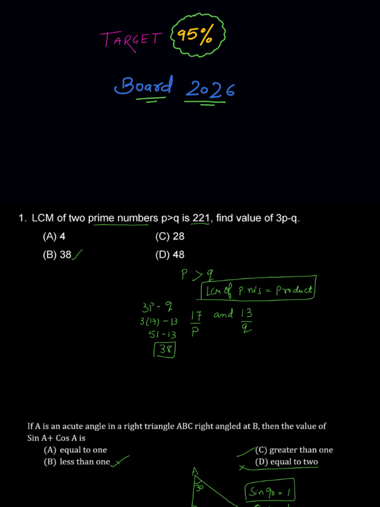 Maths Sample Paper 01 Solution | PDF