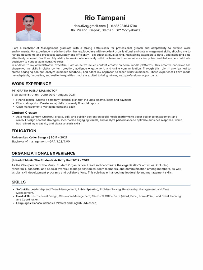 Cv Rio Tampani | PDF