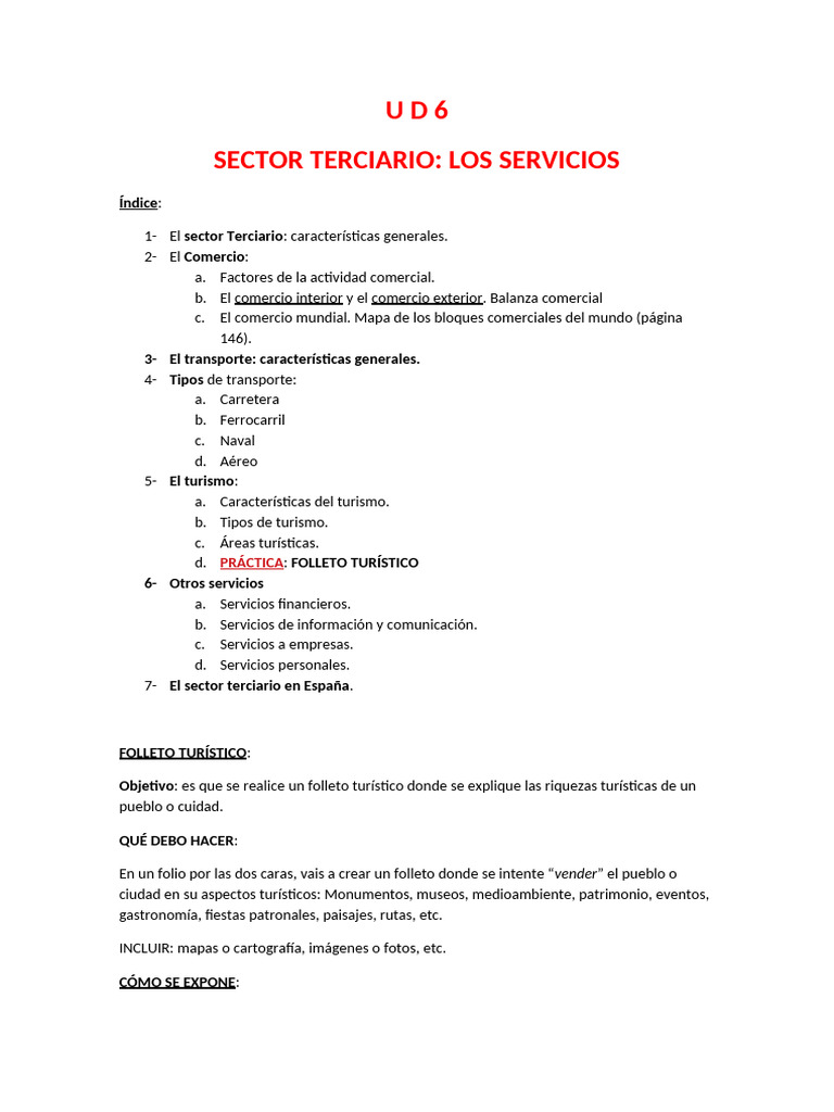 Ud6 Sector Terciario | PDF | Turismo | OPEP