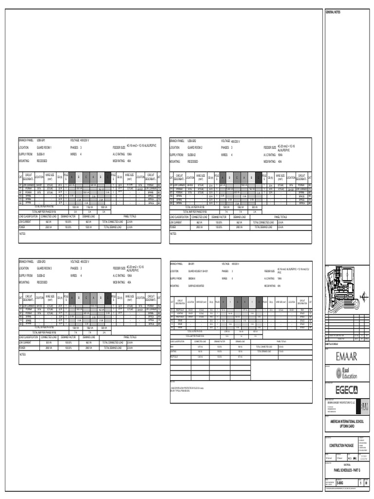 E-800g-Panel Schedules - Part G | PDF | Electricity | Electrical ...
