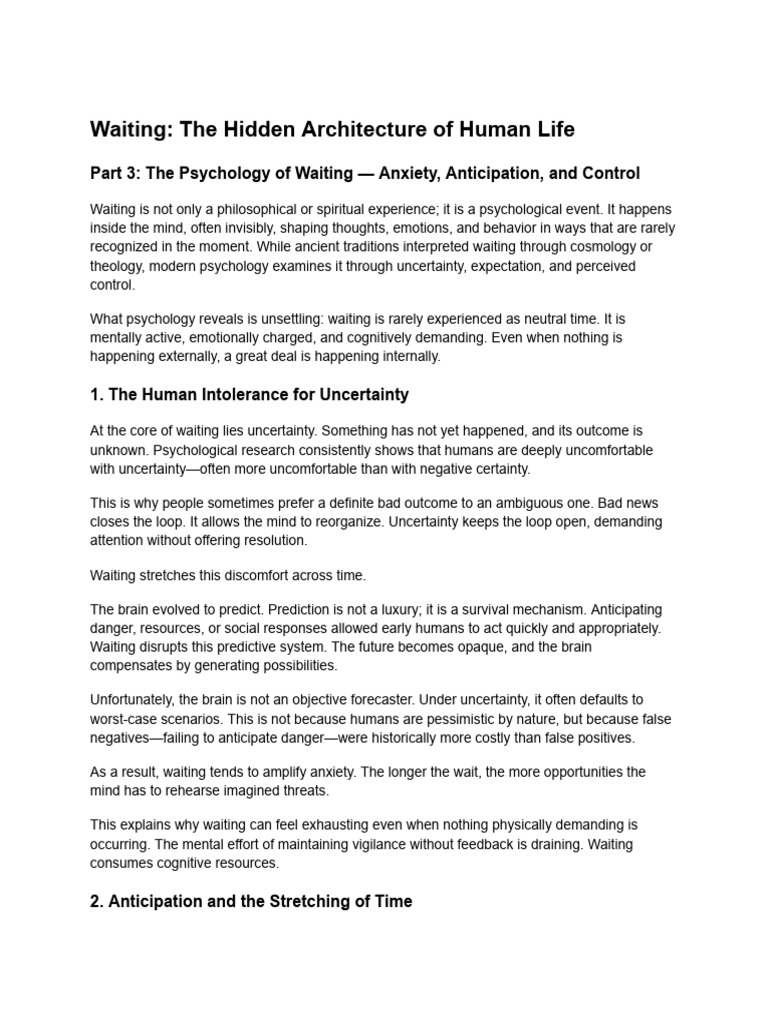 Part 3_ the Psychology of Waiting — Anxiety, Anticipation, And Control ...