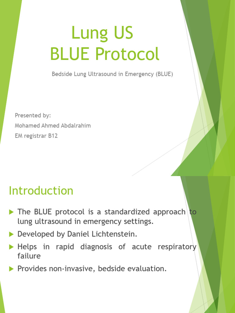 BLUE Protocol Presentation | PDF | Respiratory Diseases | Lung