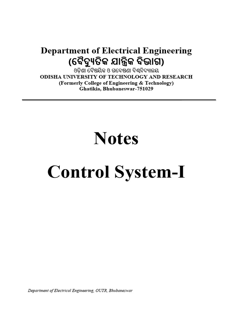 289 Control System-I by L Majhi | PDF | Force | Torque