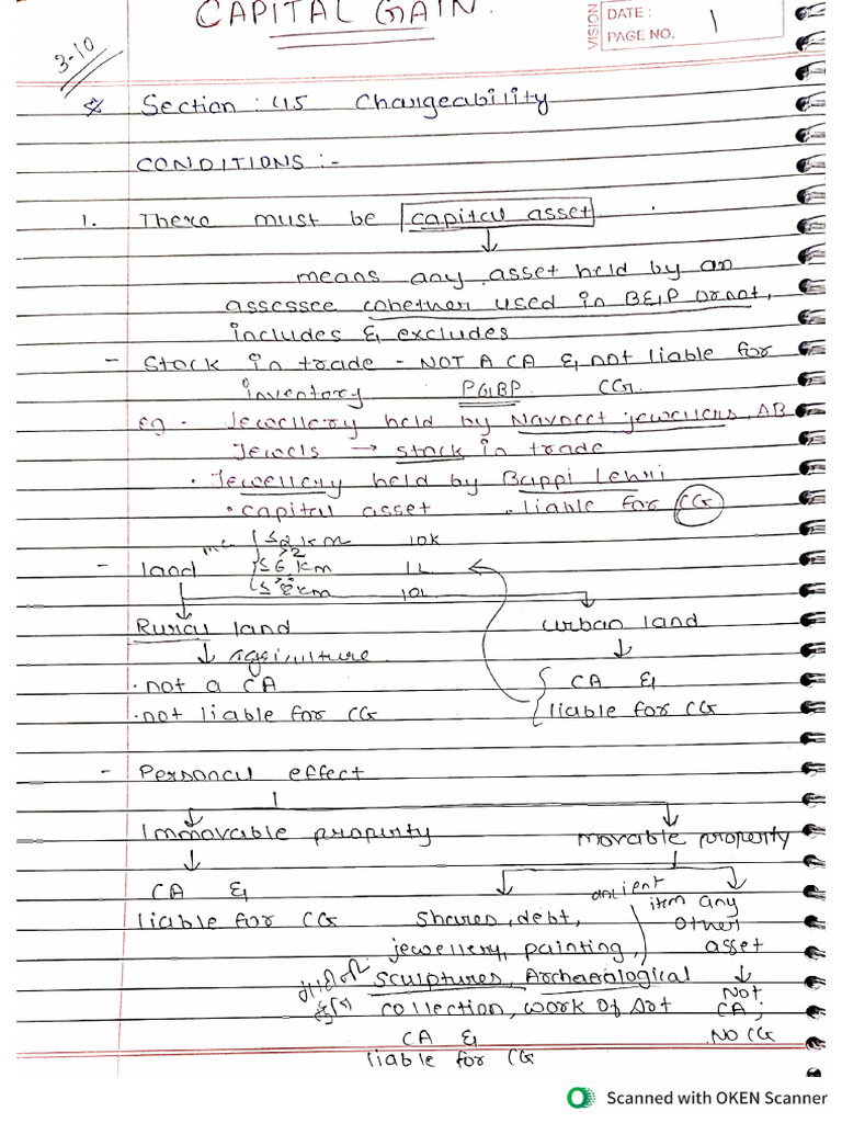 Capital Gain Notes | PDF
