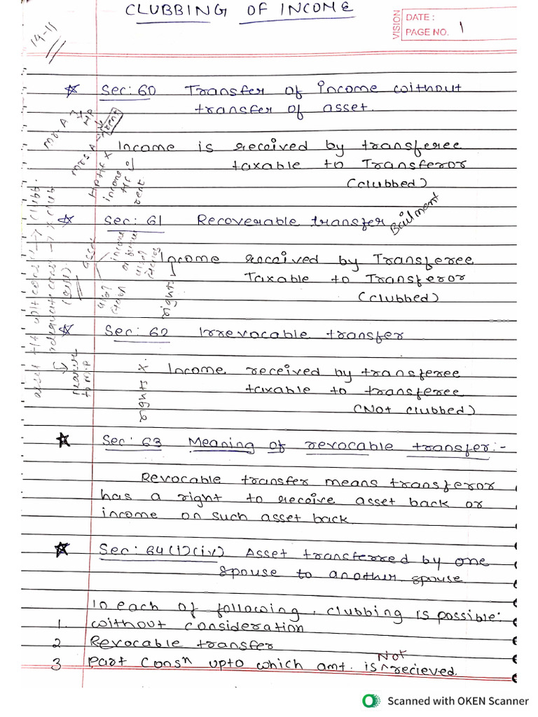 Clubbing of Income Notes | PDF