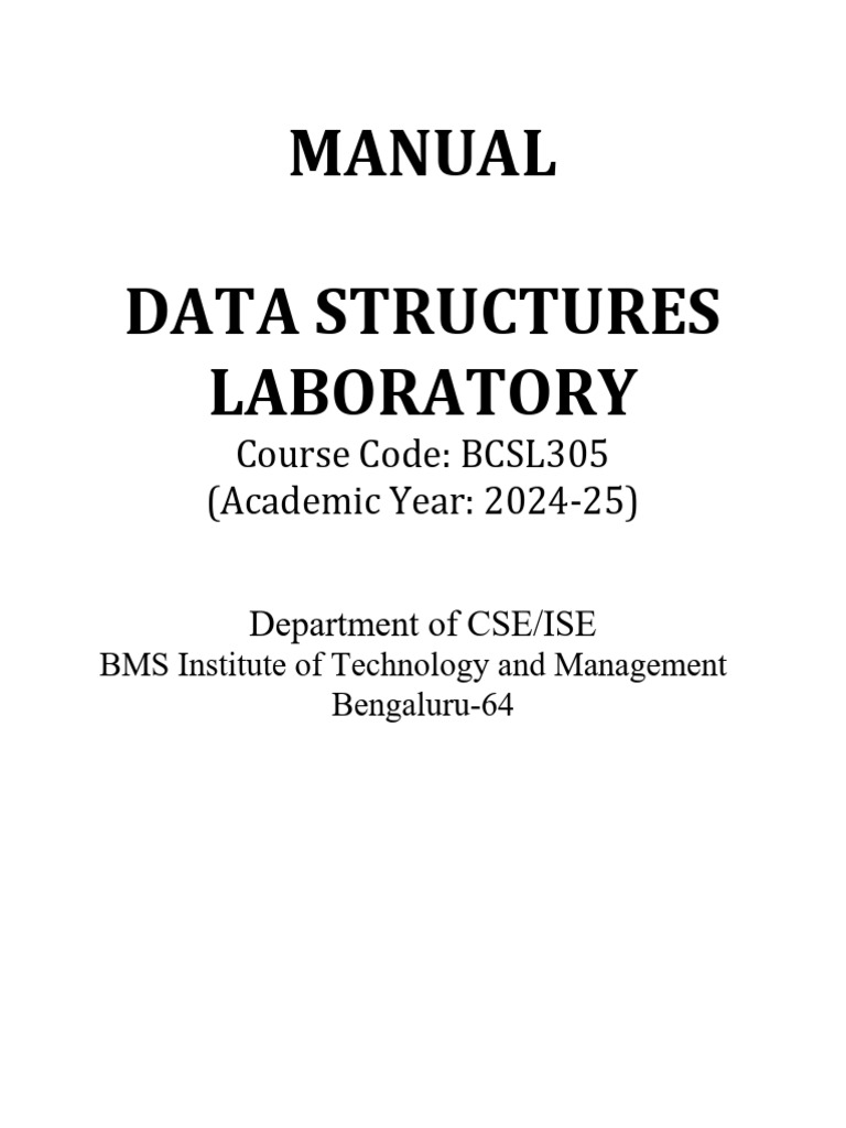 DSA LAB Manual (2024-25) | PDF | Queue (Abstract Data Type) | Computer ...