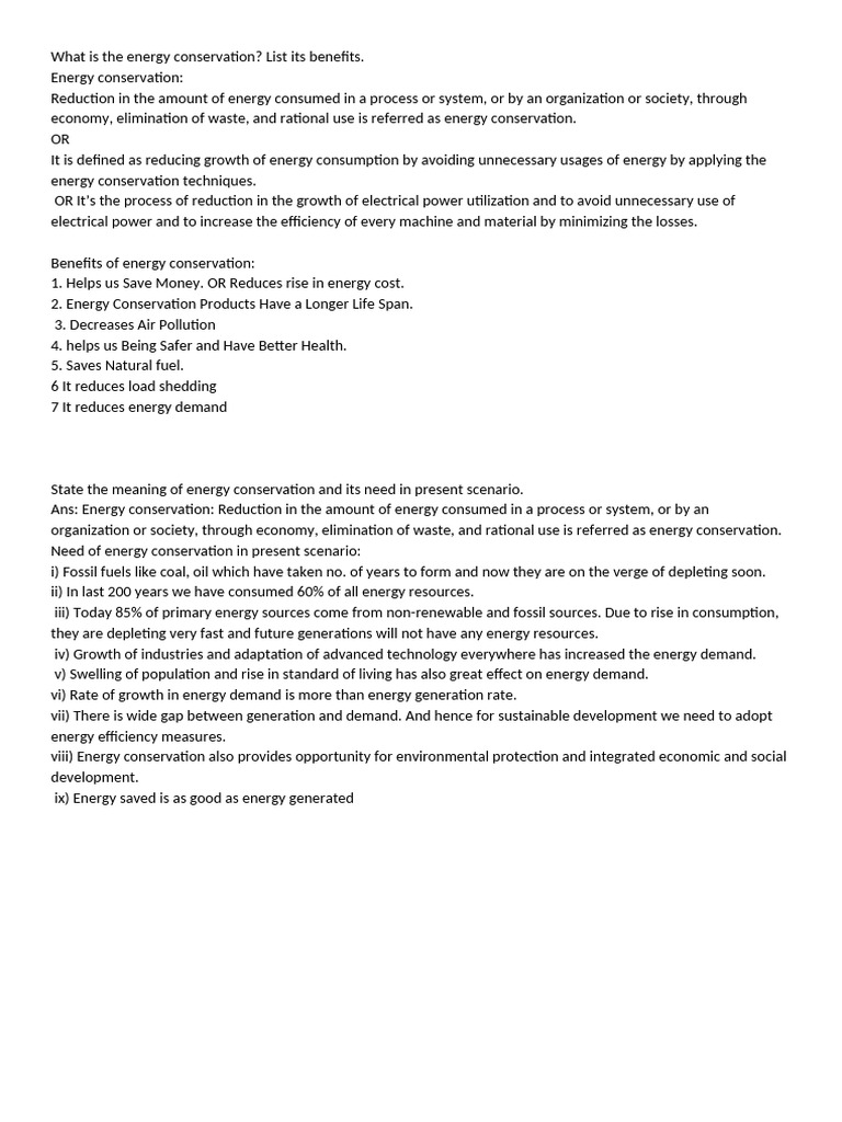 Unit 1 | PDF | Energy Conservation | Efficient Energy Use