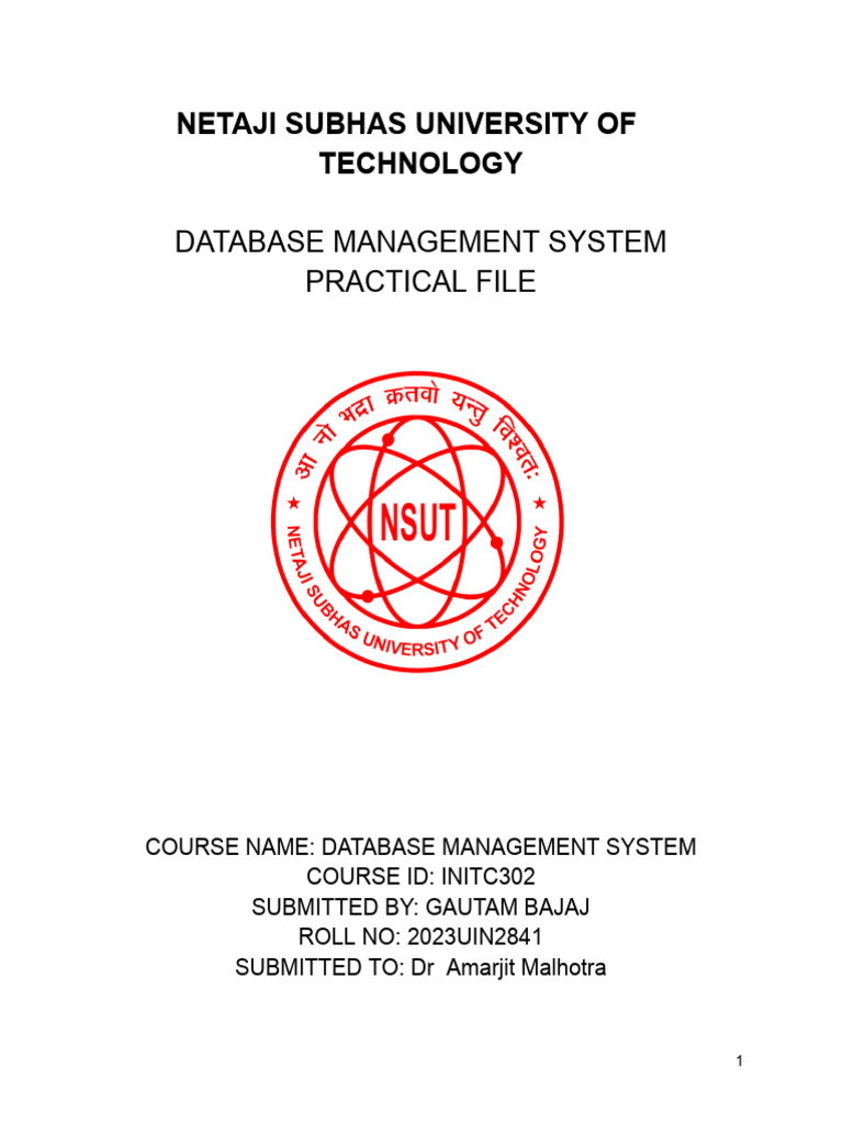 Monis (2023UIT3027) Dbms File | PDF | Computing | Databases