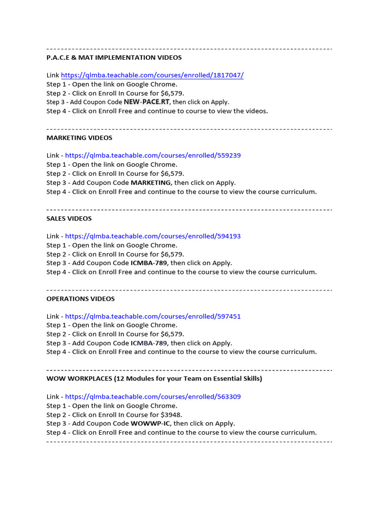 Steps to Access Courses in Teachable - Mba Direct | PDF