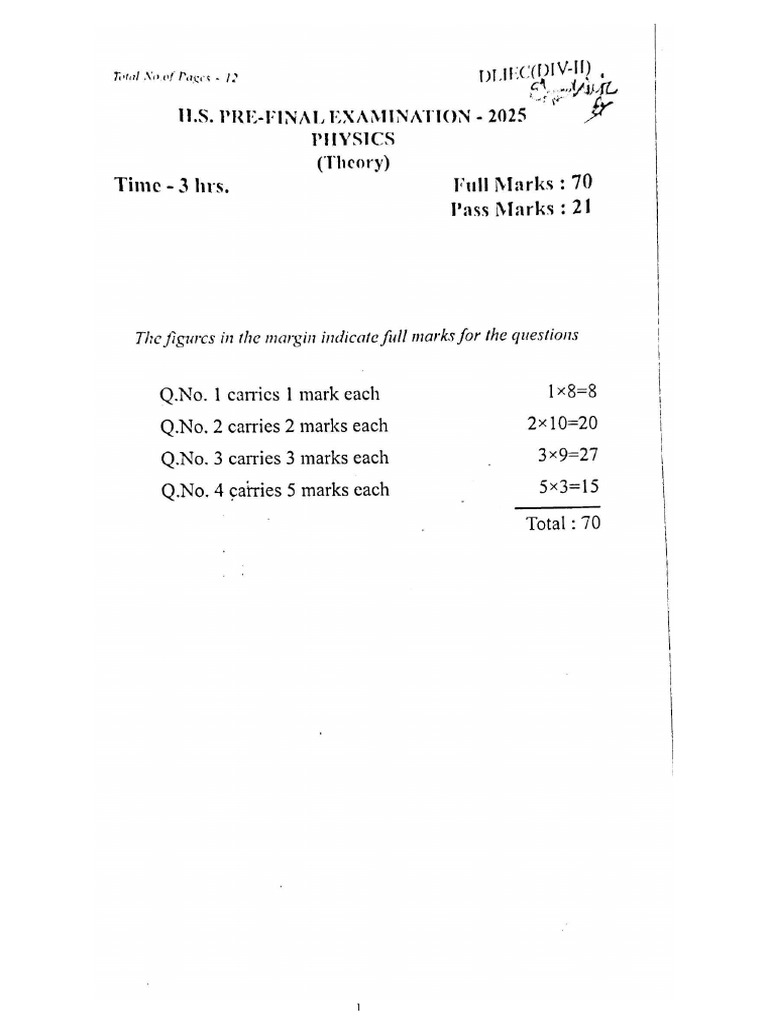 Question Paper | PDF