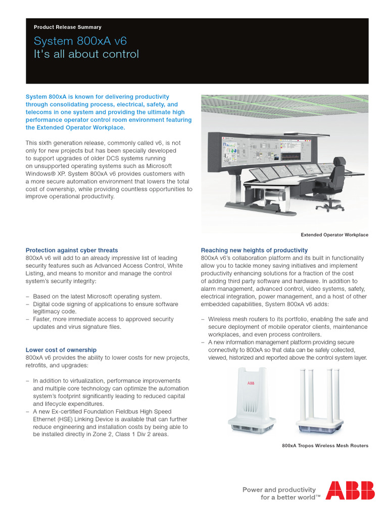 3BSE079254 B en System 800xA v6 Product Release Summary | PDF ...
