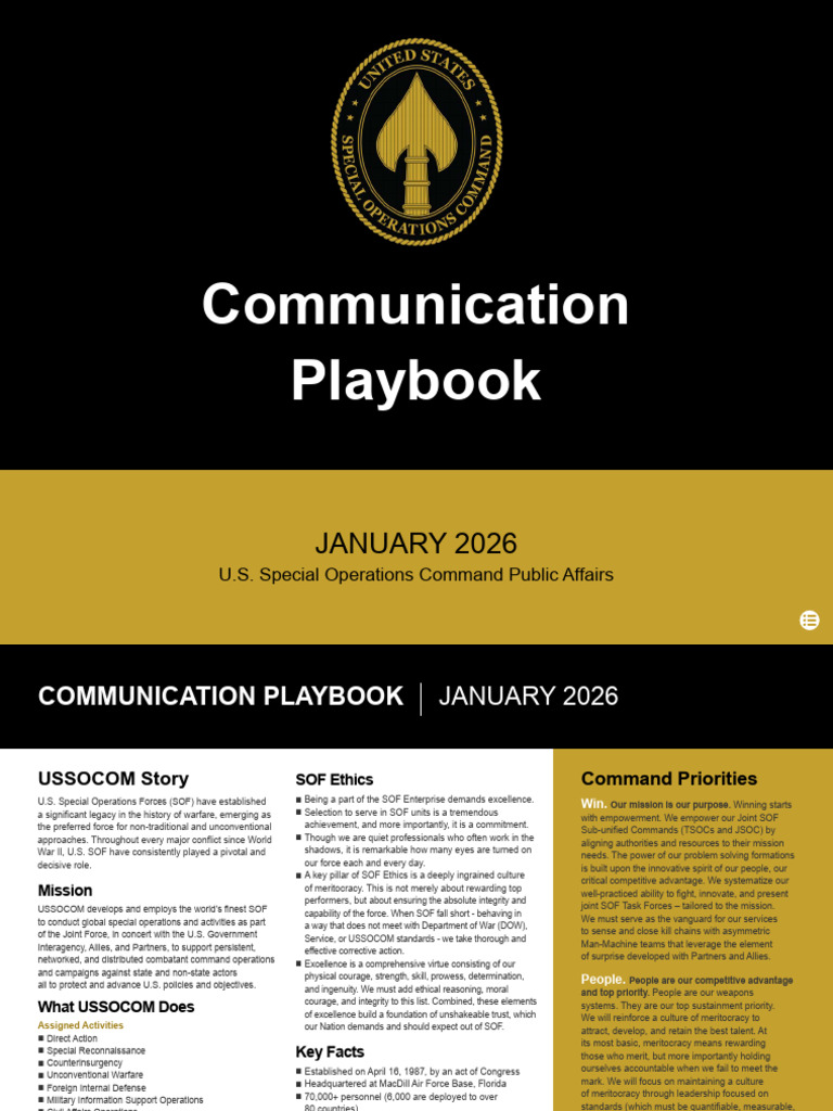 SOCOM Communication Playbook - January 2026 | PDF | United States ...