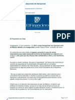 "Inseguridad afecta desarrollo de Franquicias" 27 de Noviembre de 2011-El Financiero