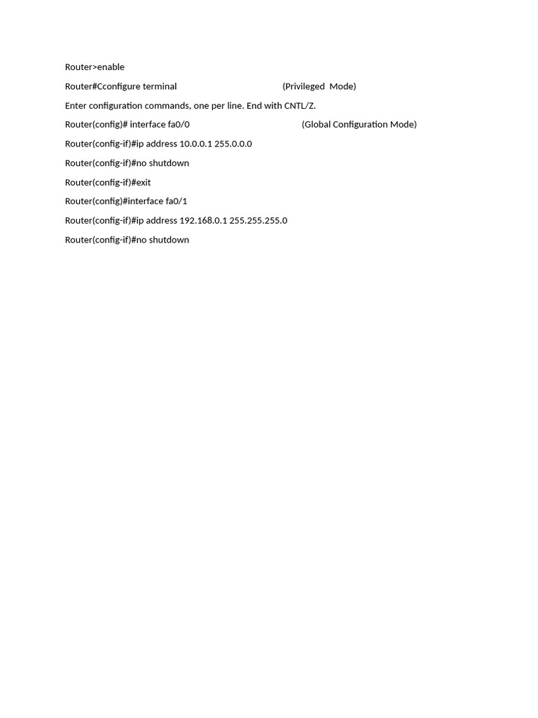 CLI Commands of Router | PDF