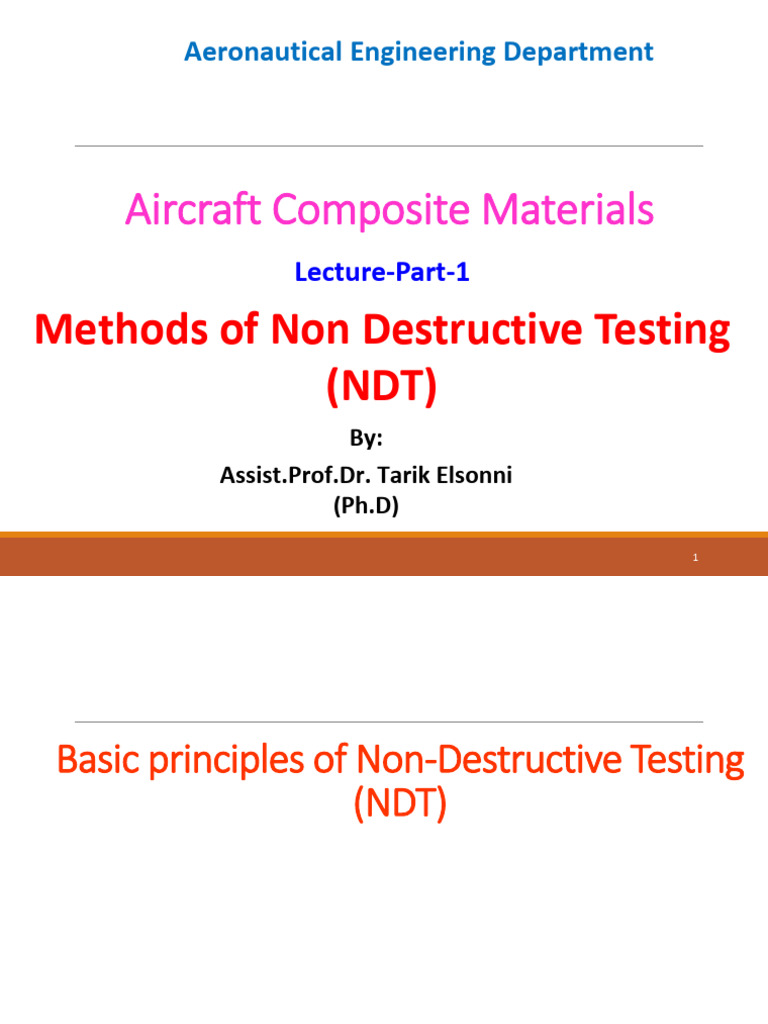 Methods of Non Destructive Testing (NDT) - Part-1 | PDF ...