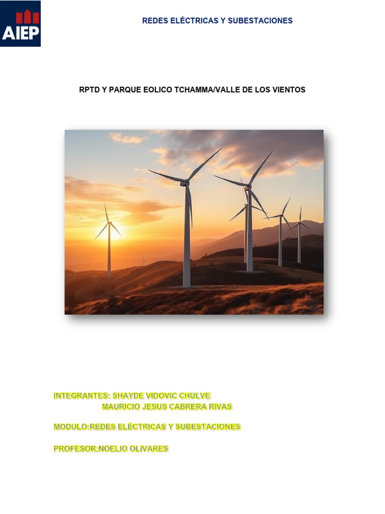 RPTD y Parque Eólico Tchamma Valle de Los Vientos - SC MC | PDF | Red ...