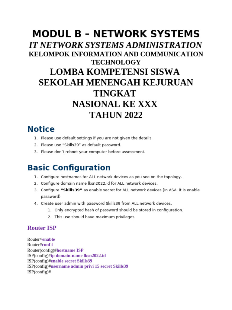 LKS Training Answer-Config Full | PDF | Internet Standards ...