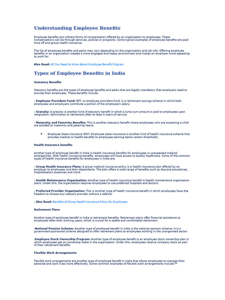 Understanding Employee Benefits | PDF | Employee Benefits | Employment