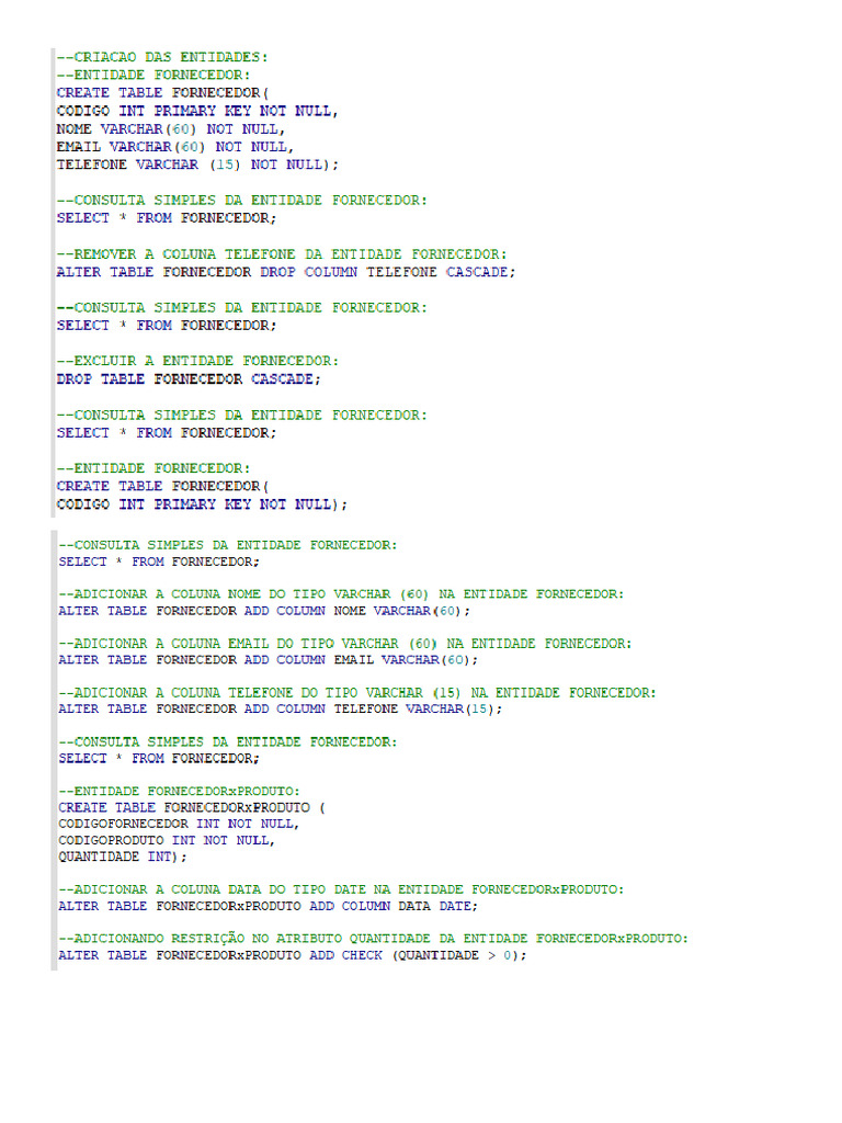 Laboratório de SQL Alter Table - Update -09-10 | PDF