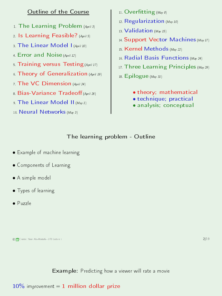 Lecture1 Introduction To ML | PDF | Machine Learning | Algorithms