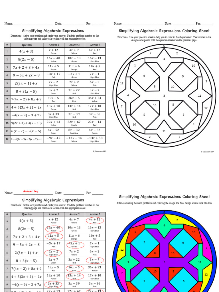 Simplifying Algebraic Expressions Simplifying Algebraic Expressions ...