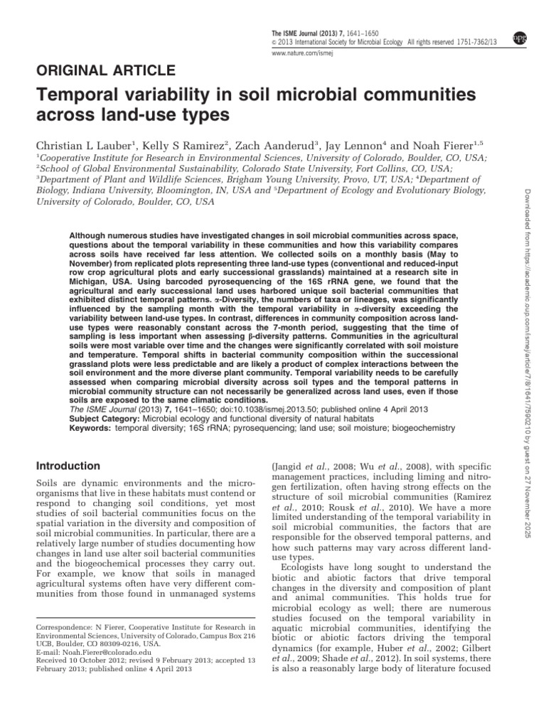 Temp. Variab Soil Microbial Communities | PDF | Ecology | Soil