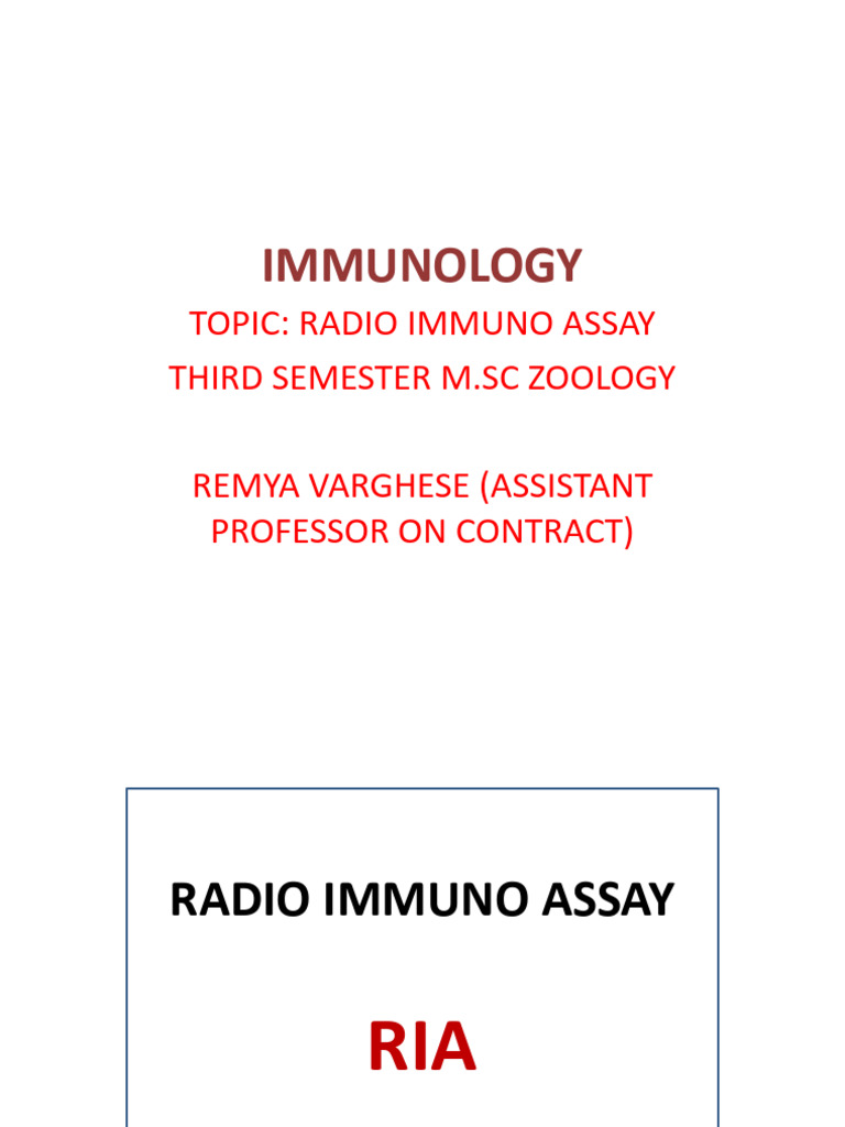 RIA1 | PDF | Immunology | Laboratory Techniques
