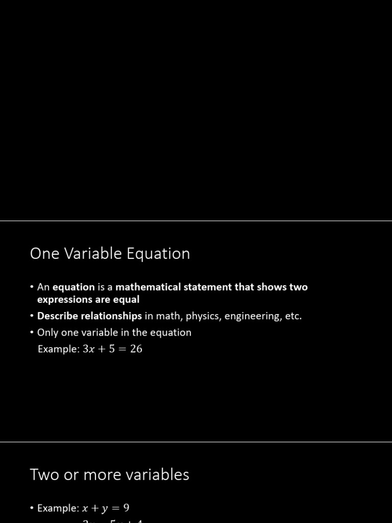 18.one Variable Equation | PDF