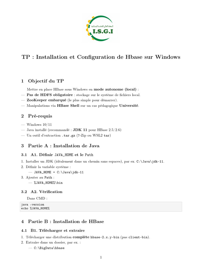 TP Hbase | PDF | Java (Langage de programmation) | Données