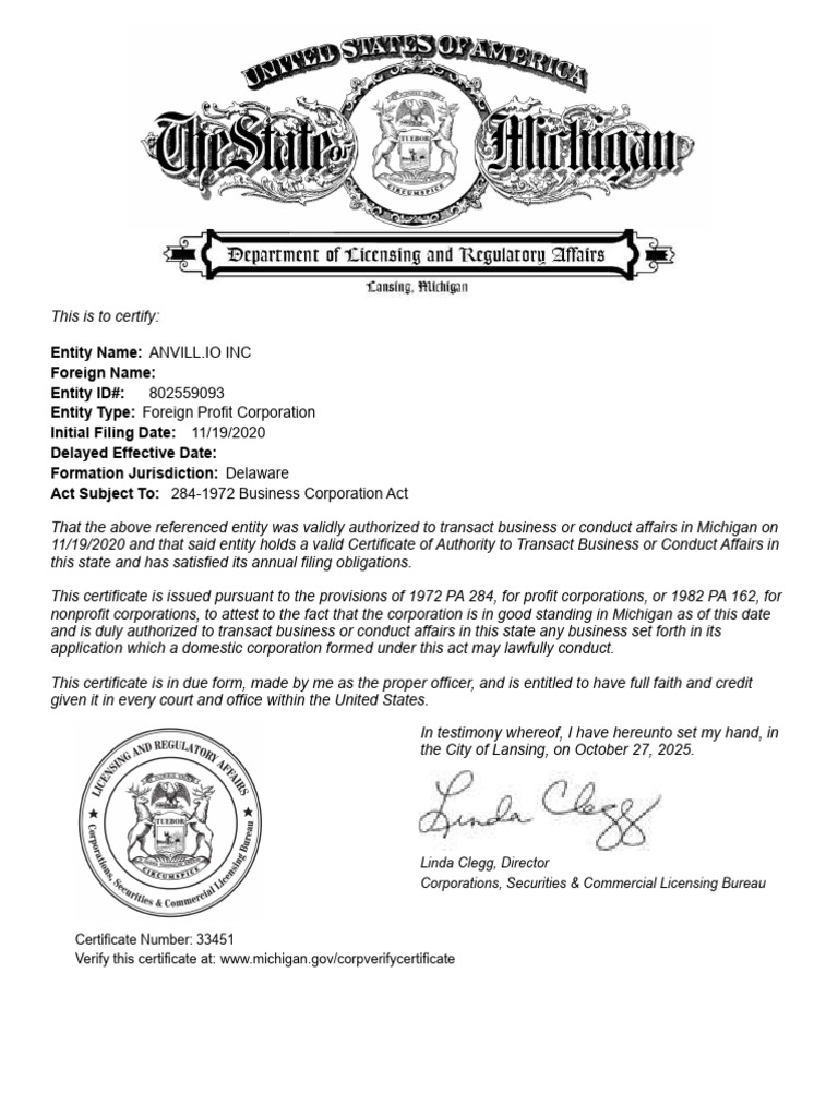 Certificate of Good Standing | PDF