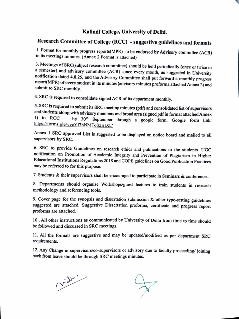 RCC Guidelines and Sample Formats | PDF | Thesis | Academia