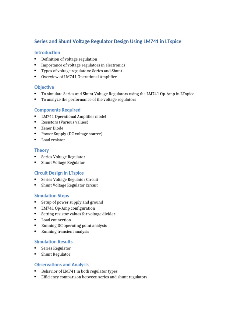 Series and Shunt Voltage Regulator | PDF