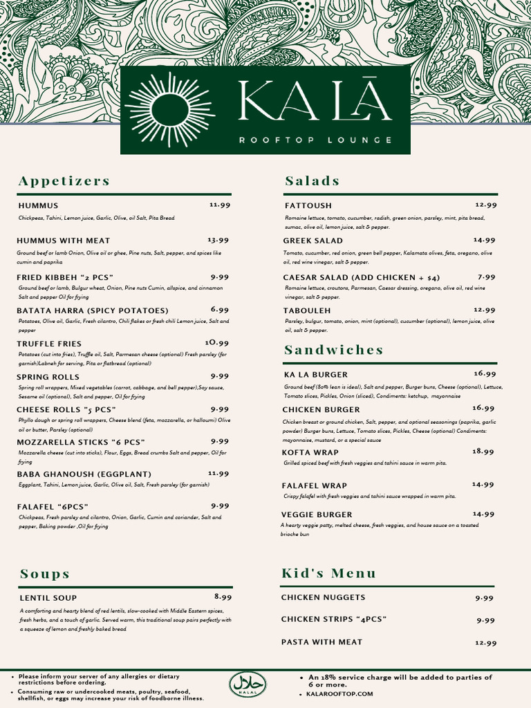 Ka LA Menua 5 Compressed | PDF | Hamburgers | Middle Eastern Cuisine