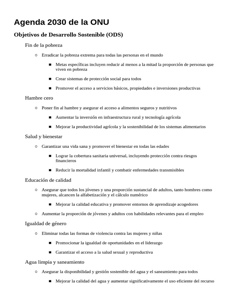 Agenda 2030 de La ONU | PDF | Sustentabilidad | Entorno natural