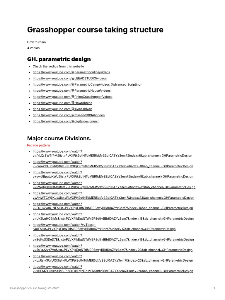 Grasshopper Course Taking Structure | PDF | Structural Engineering ...